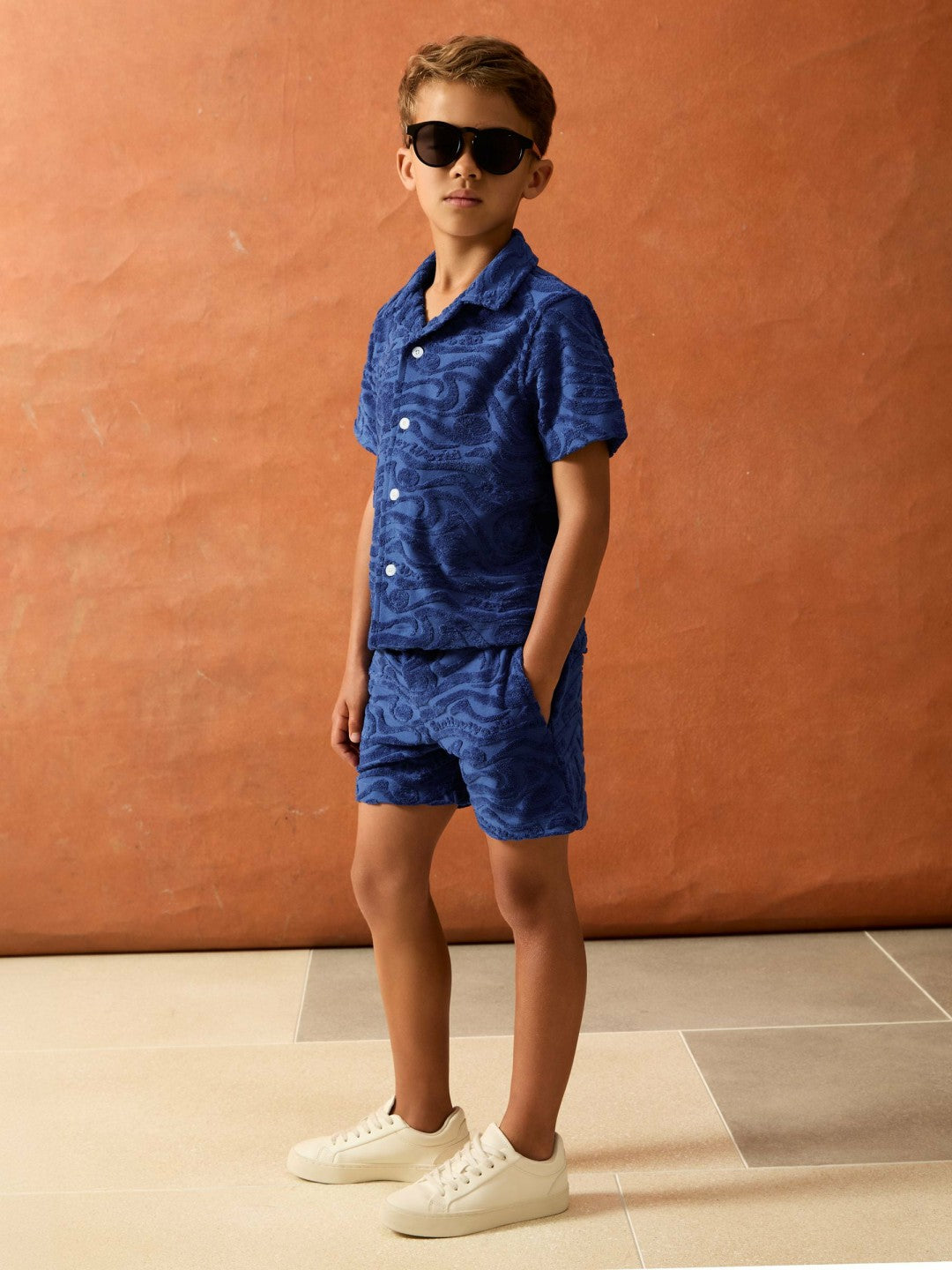 9-13 yrs SmileyWorld Wave Texture Shorts Bright Blue | Children & Baby