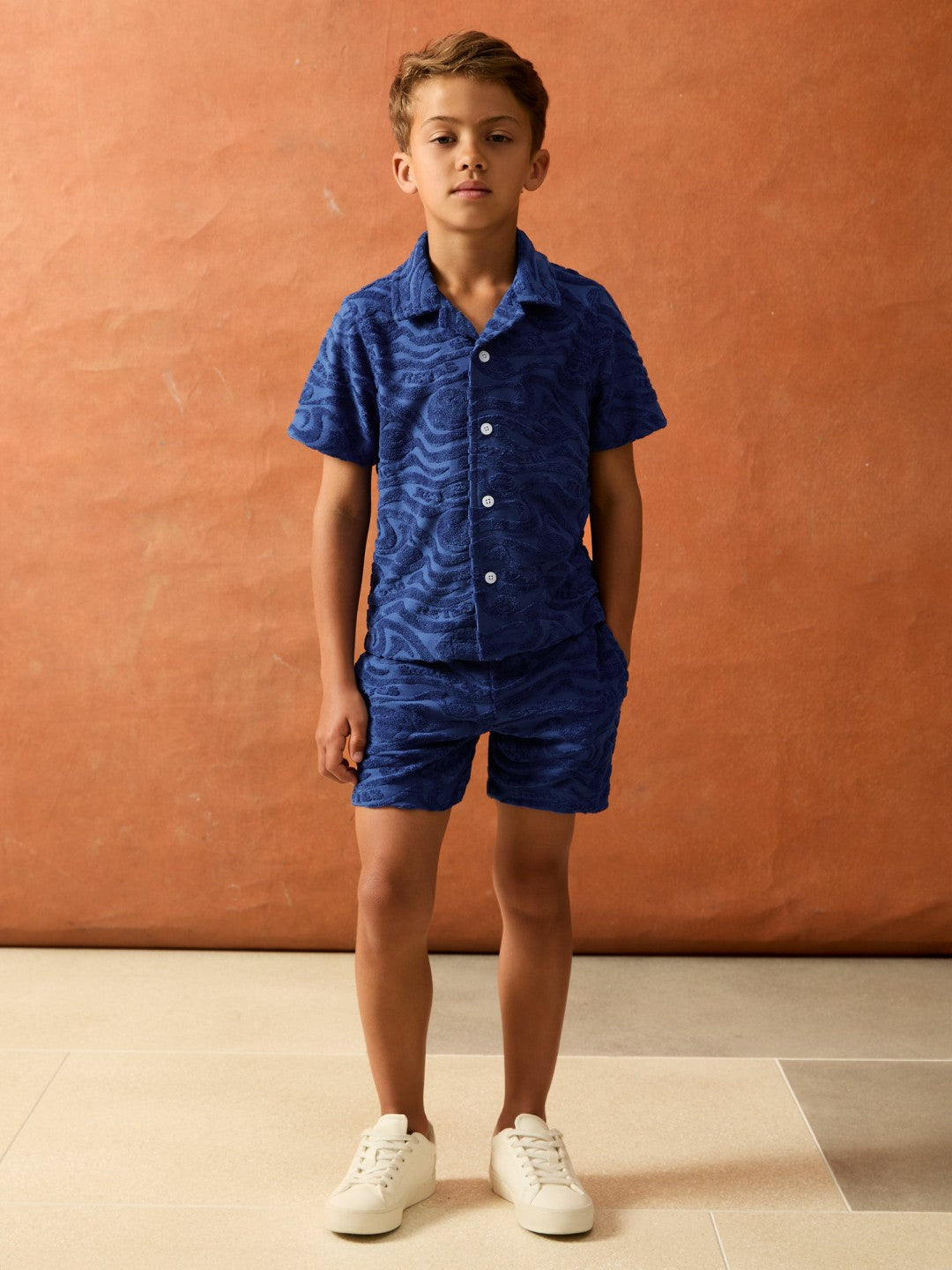 9-13 yrs SmileyWorld Wave Texture Shirt Bright Blue | Children & Baby