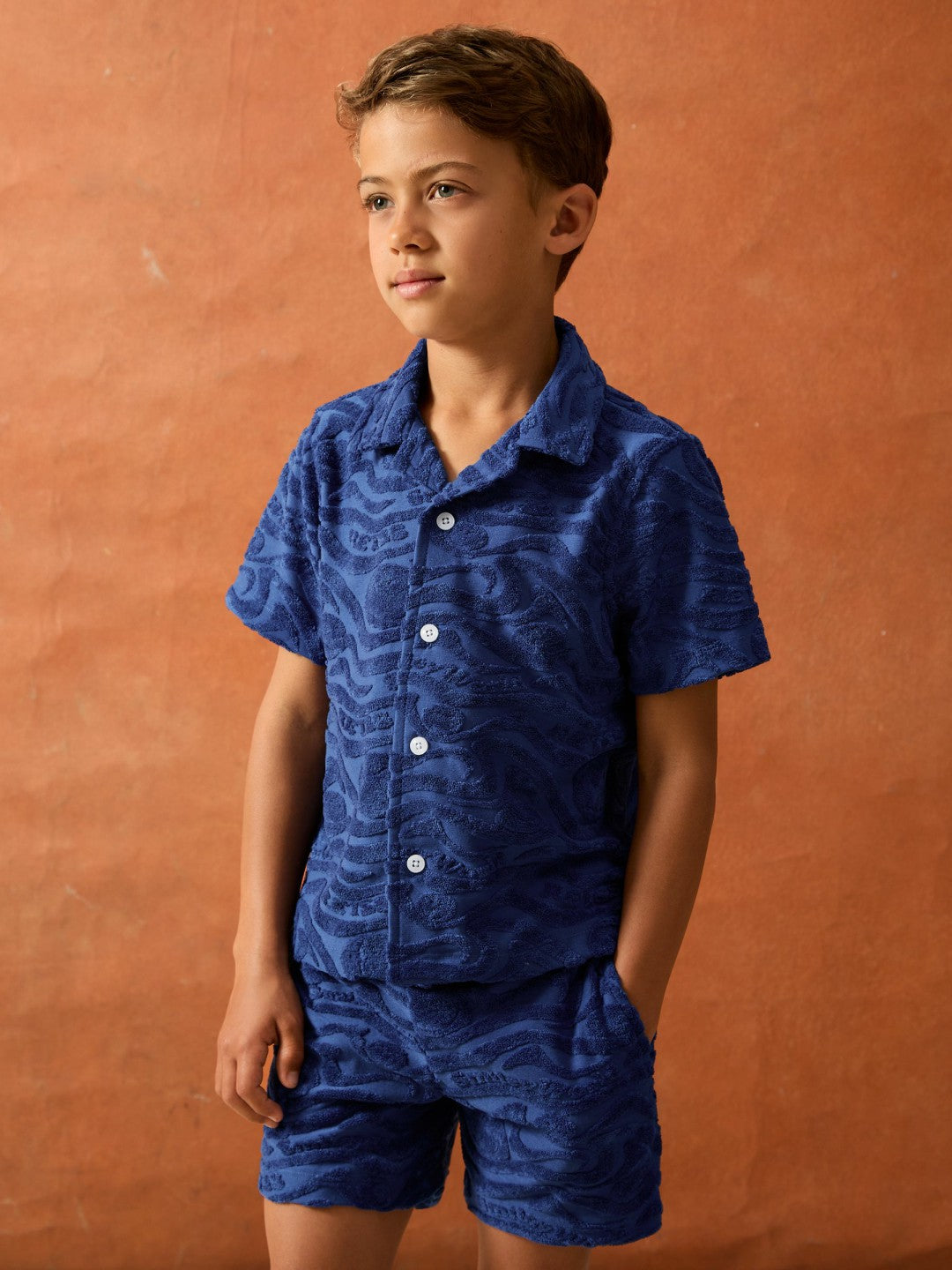 9-13 yrs SmileyWorld Wave Texture Shirt Bright Blue | Children & Baby