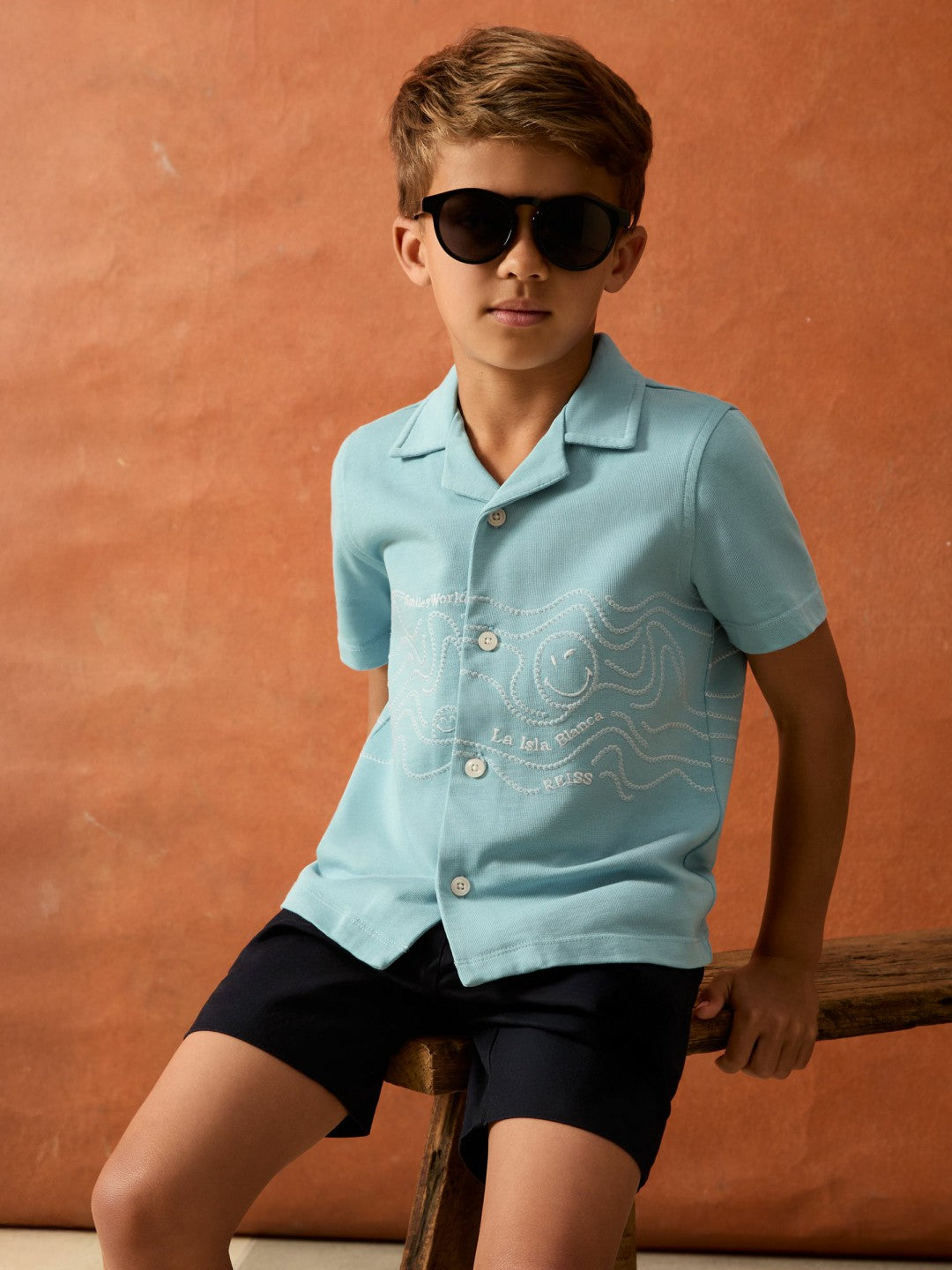9-13 yrs SmileyWorld Embroidered Shirt Sky Blue | Children & Baby