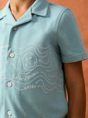 9-13 yrs SmileyWorld Embroidered Shirt Sky Blue | Children & Baby