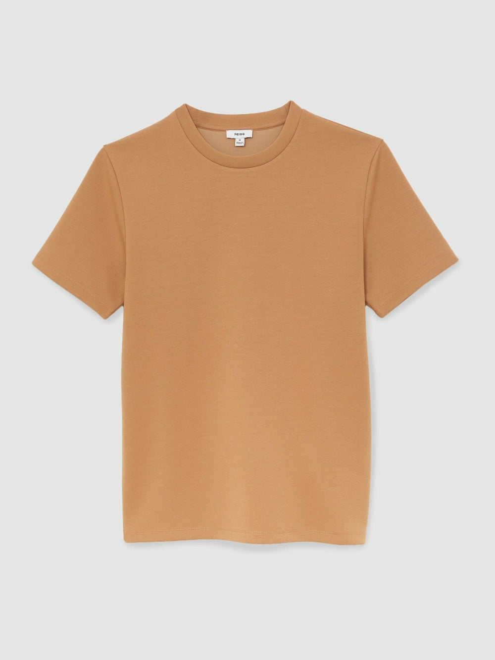 Interlock Jersey Crew Neck T-Shirt Light Camel Brown | Men