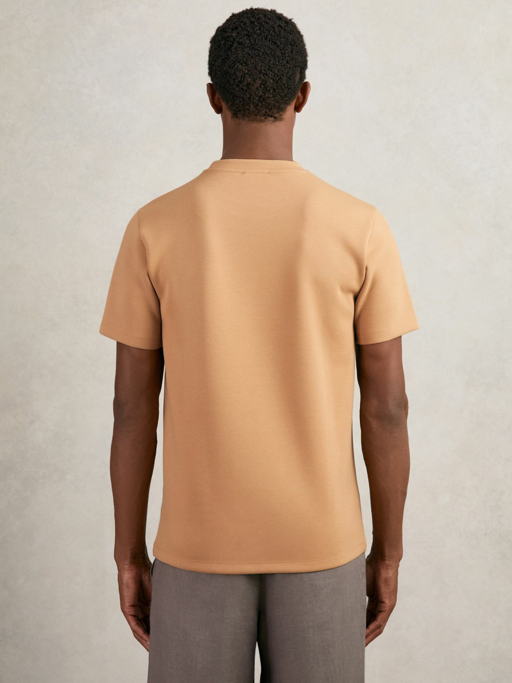 Interlock Jersey Crew Neck T-Shirt Light Camel Brown | Men