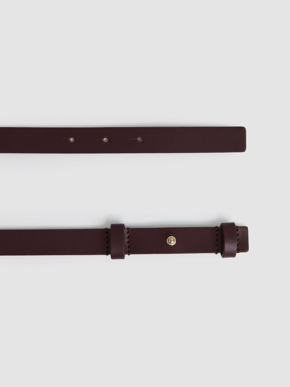 Leather Square Hinge Belt Burgundy | Women