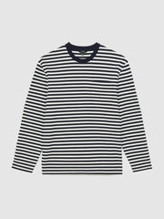 Striped Crew-Neck T-Shirt Navy/White | Men