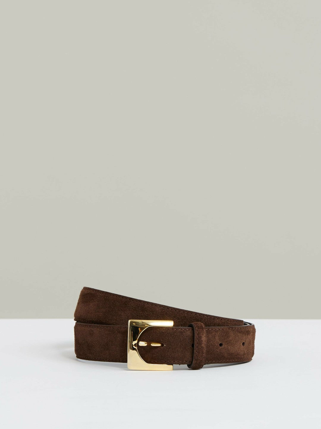 Suede Square Buckle Belt Chocolate | Women