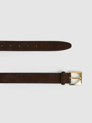 Suede Square Buckle Belt Chocolate | Women