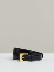 Suede Square Buckle Belt Black | Women