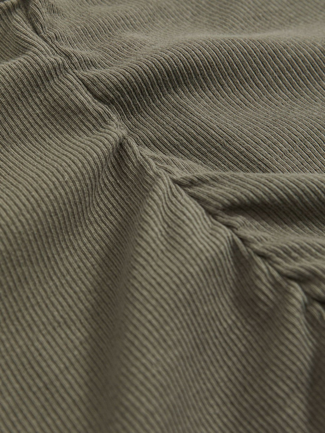 Ribbed Ruched Waist Vest Khaki Green | Women