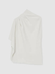 One-Shoulder Draped Top Ivory | Women