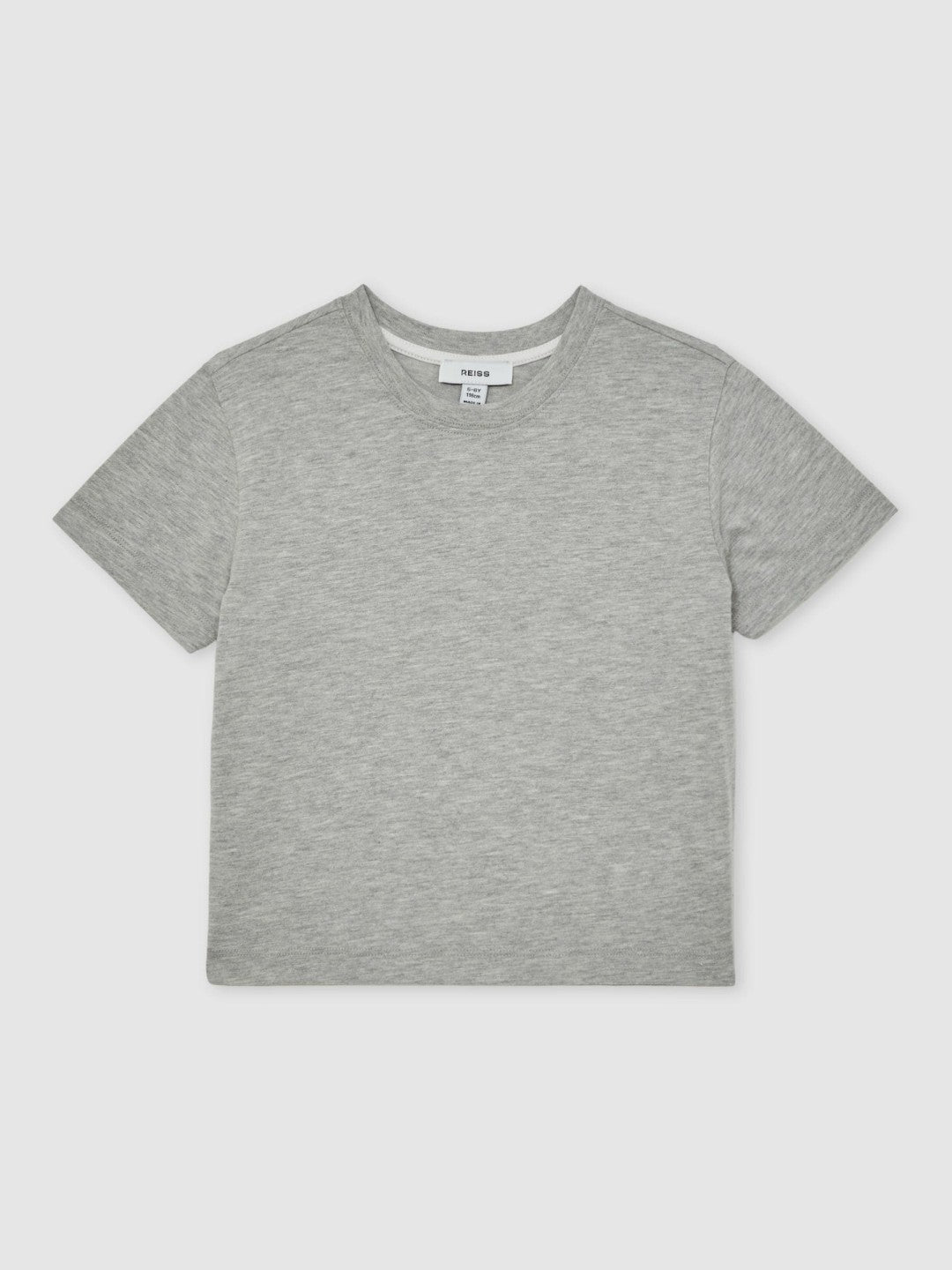 9-13 yrs Cotton-Blend Crew-Neck T-Shirt Grey Marl | Children & Baby