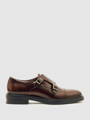 Leather Double-Strap Monk Shoes Tan | Women