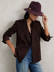 Wool Fedora Hat Burgundy | Women