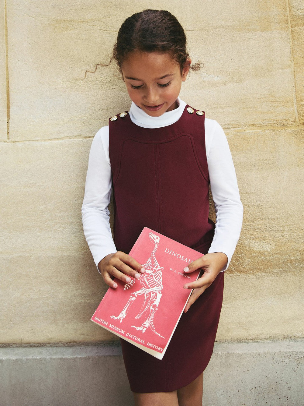 3-9 yrs Button-Detail Sleeveless Shift Dress Berry | Children & Baby