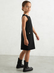 13-14 yrs Button-Detail Sleeveless Shift Dress Black | Children & Baby