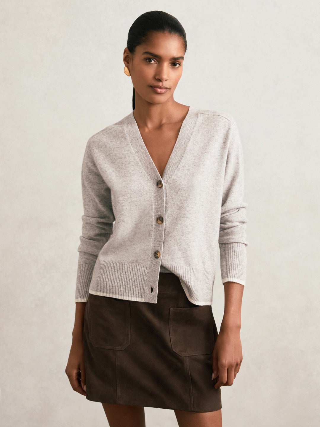Mini Suede Patch Pocket Skirt Chocolate Brown | Women