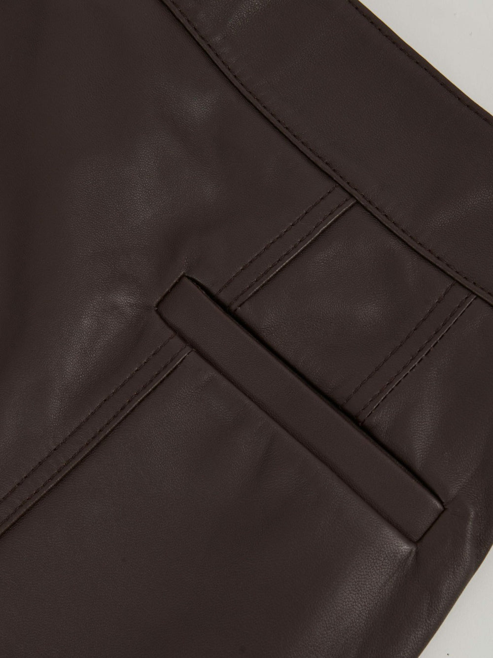 Leather Welt-Pocket Mini Skirt Burgundy | Women