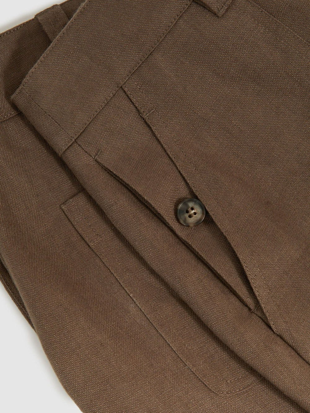 Linen Wide Leg Trousers Chocolate Brown | Women
