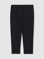 3-9 yrs Relaxed-Fit Pleated Tapered Trousers Navy | Children & Baby