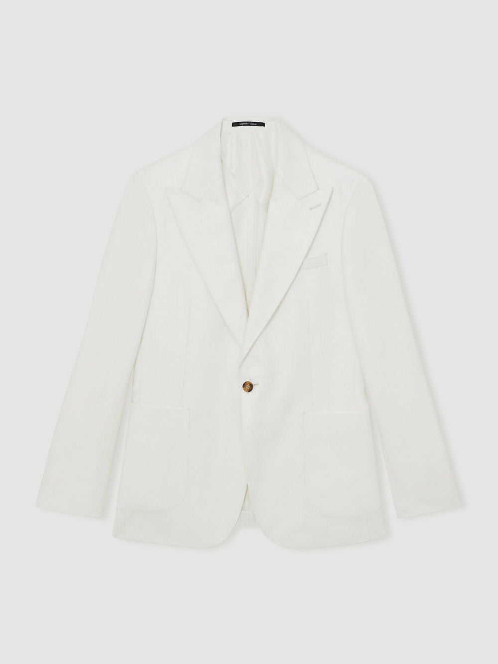 Slim Fit Lyocell Linen Single Breasted Suit Blazer White | Men