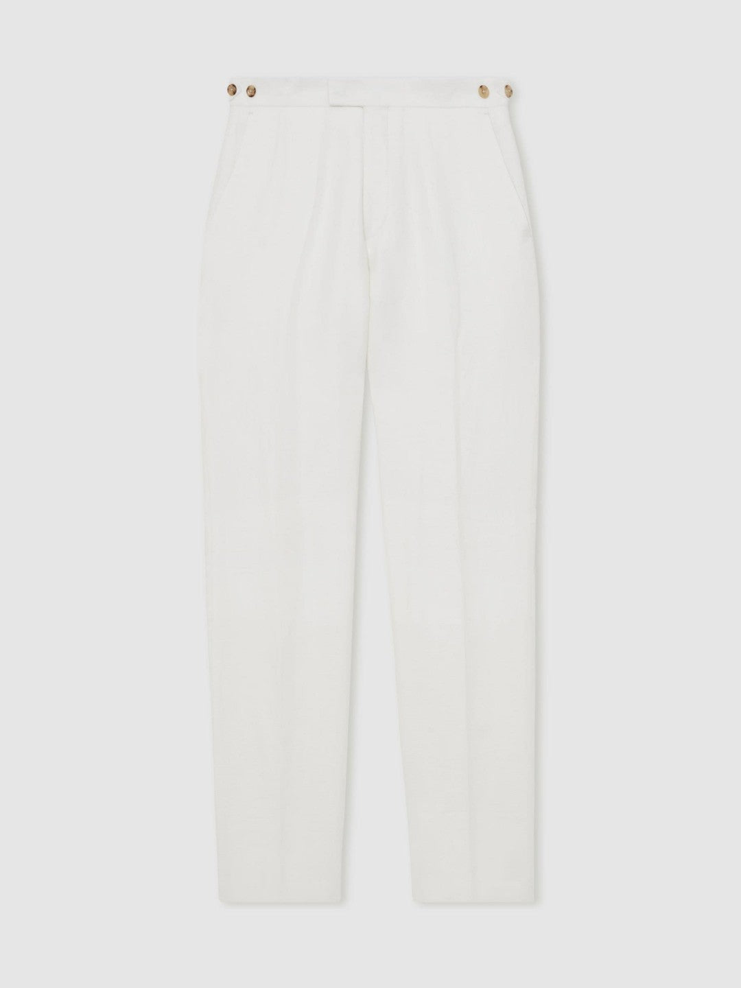 Slim Fit Lyocell Linen Suit Trousers White | Men