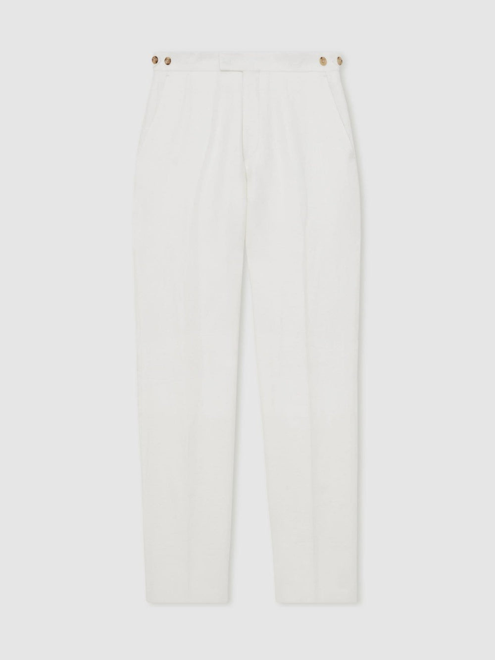 Slim Fit Lyocell Linen Suit Trousers White | Men