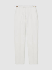 Slim Fit Lyocell Linen Suit Trousers White | Men