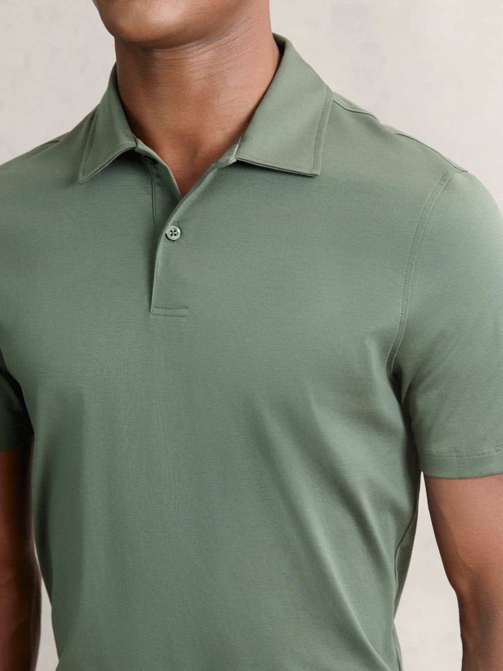 Cotton Short-Sleeve Polo Shirt Kale Green | Men