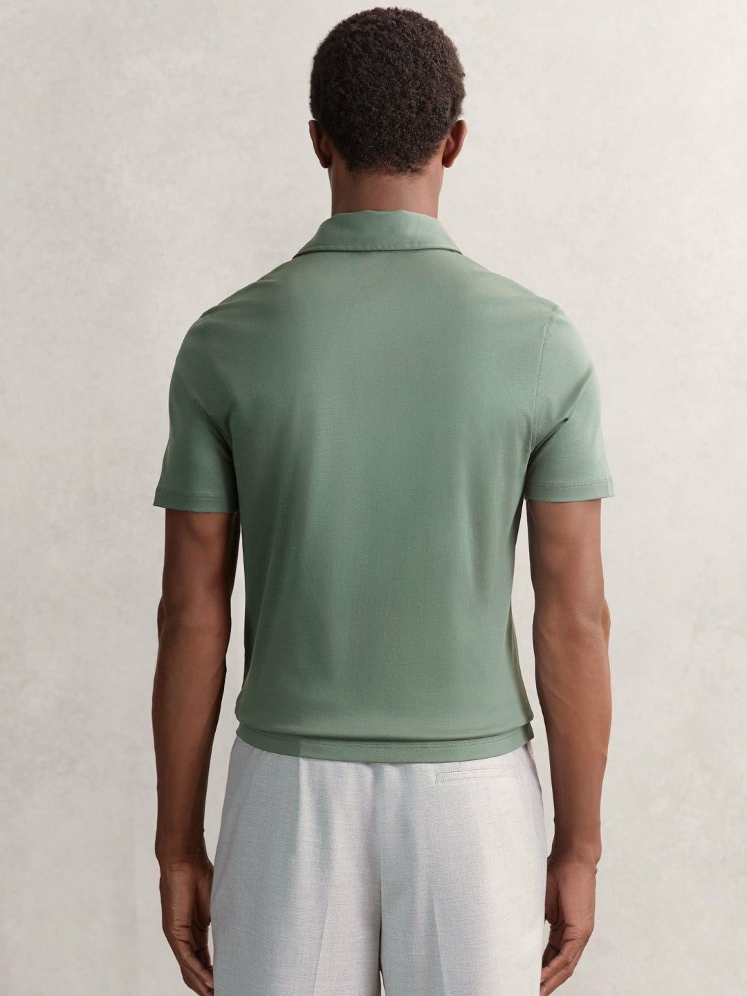 Cotton Short-Sleeve Polo Shirt Kale Green | Men