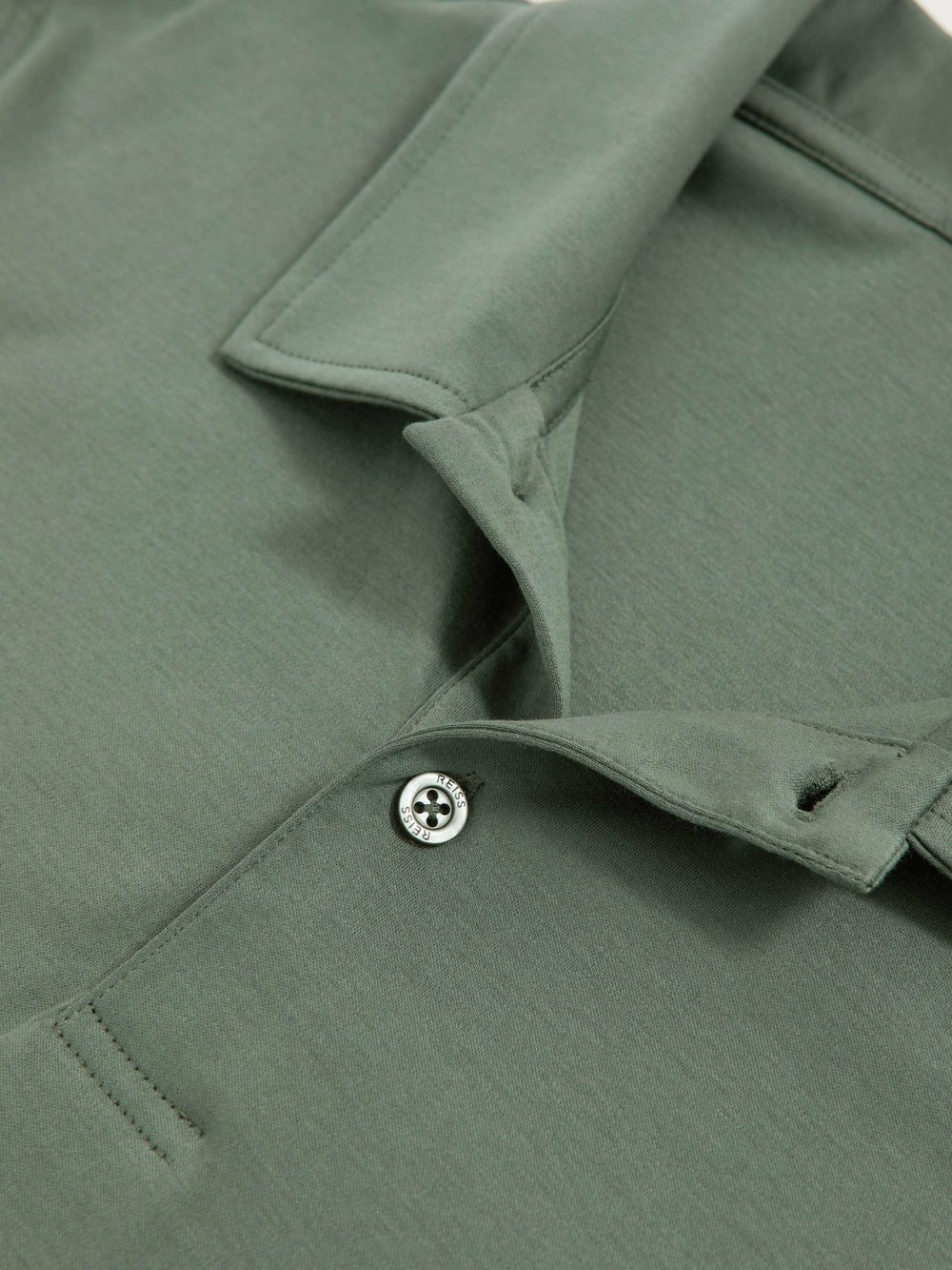 Cotton Short-Sleeve Polo Shirt Kale Green | Men