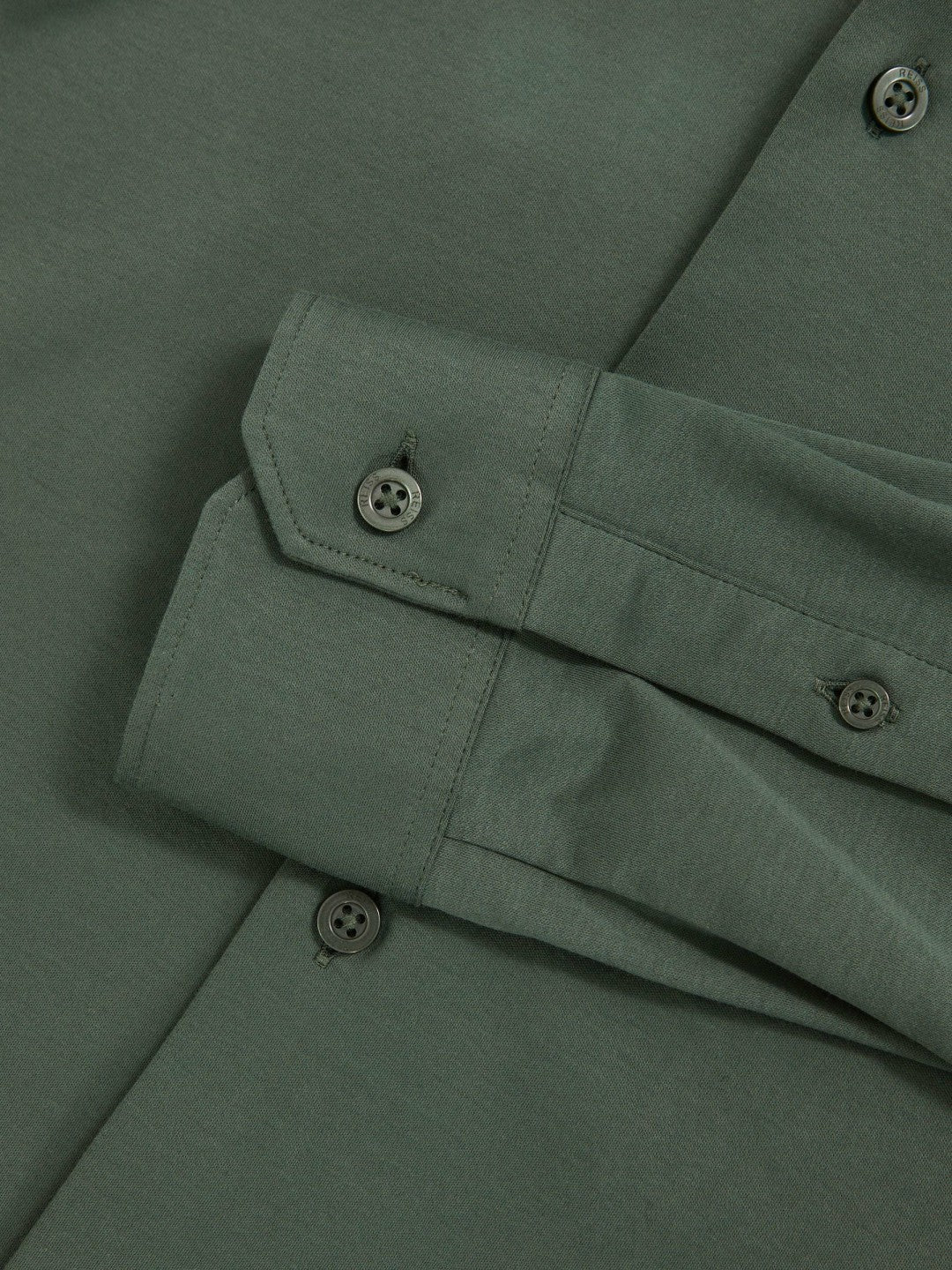 Cotton-Jersey Button-Through Shirt Kale Green | Men
