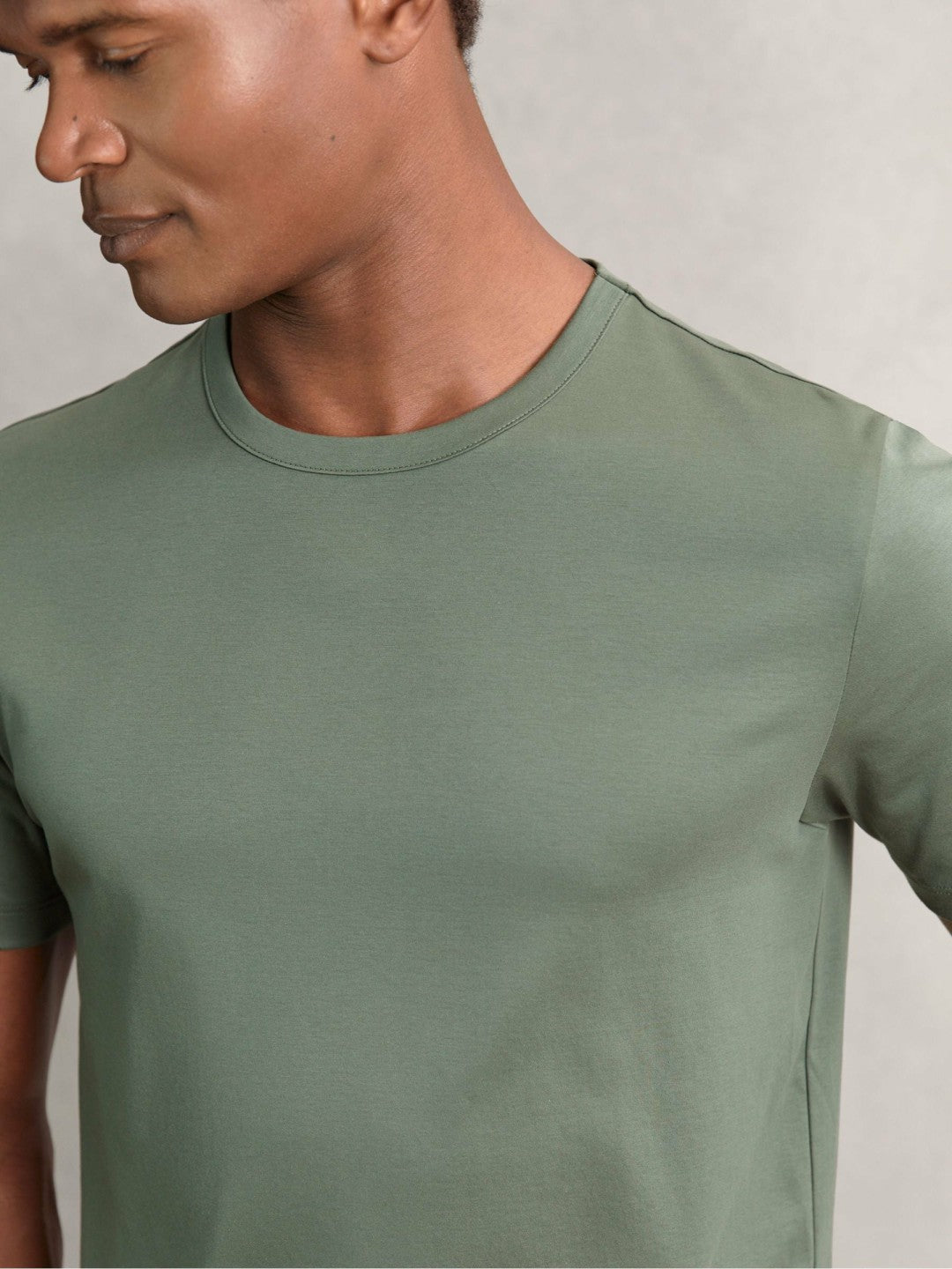 Airwater-Cotton Crew-Neck T-Shirt Kale Green | Men