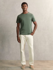 Airwater-Cotton Crew-Neck T-Shirt Kale Green | Men