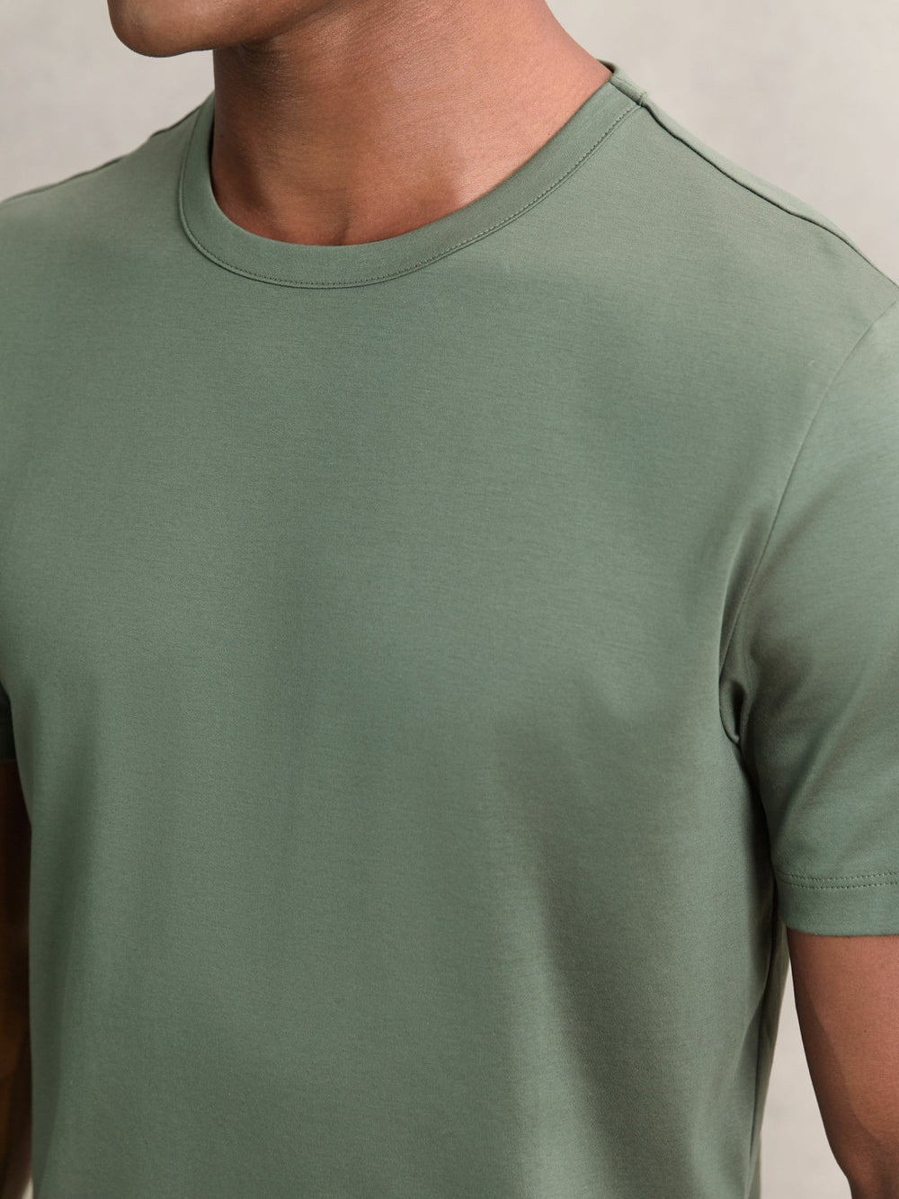 Airwater-Cotton Crew-Neck T-Shirt Kale Green | Men