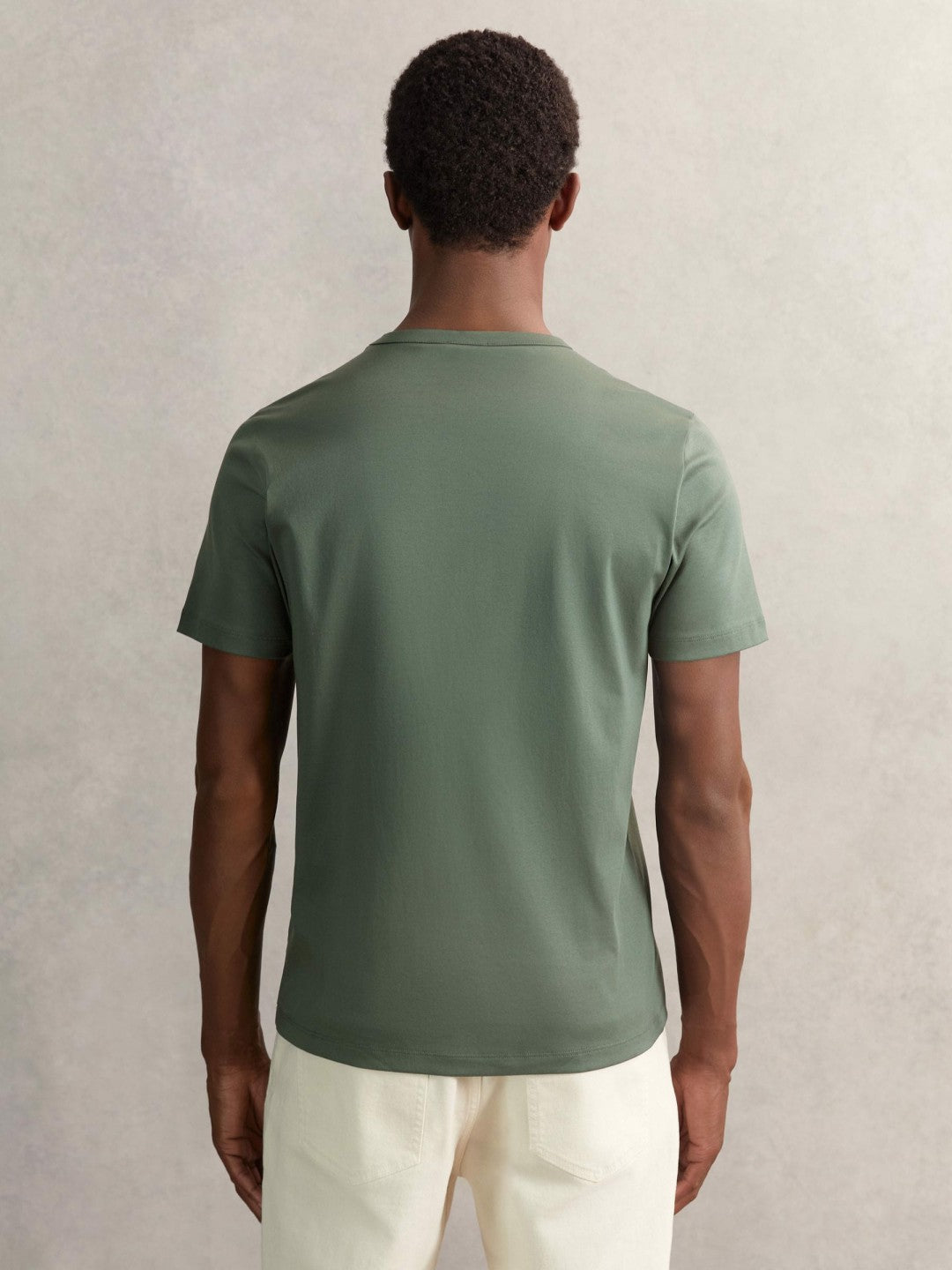 Airwater-Cotton Crew-Neck T-Shirt Kale Green | Men