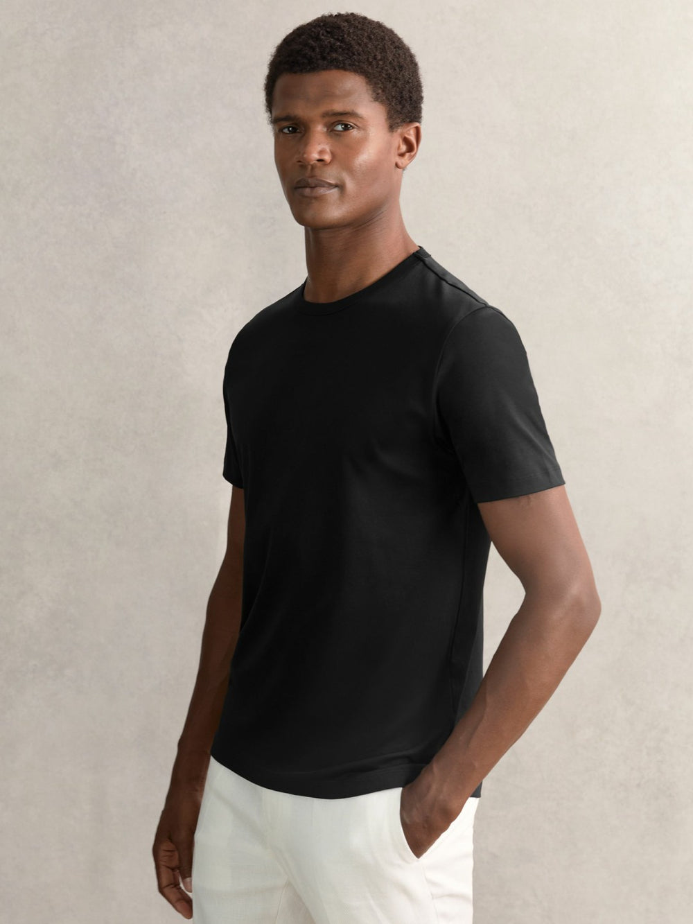 Airwater-Cotton Crew-Neck T-Shirt Black | Men