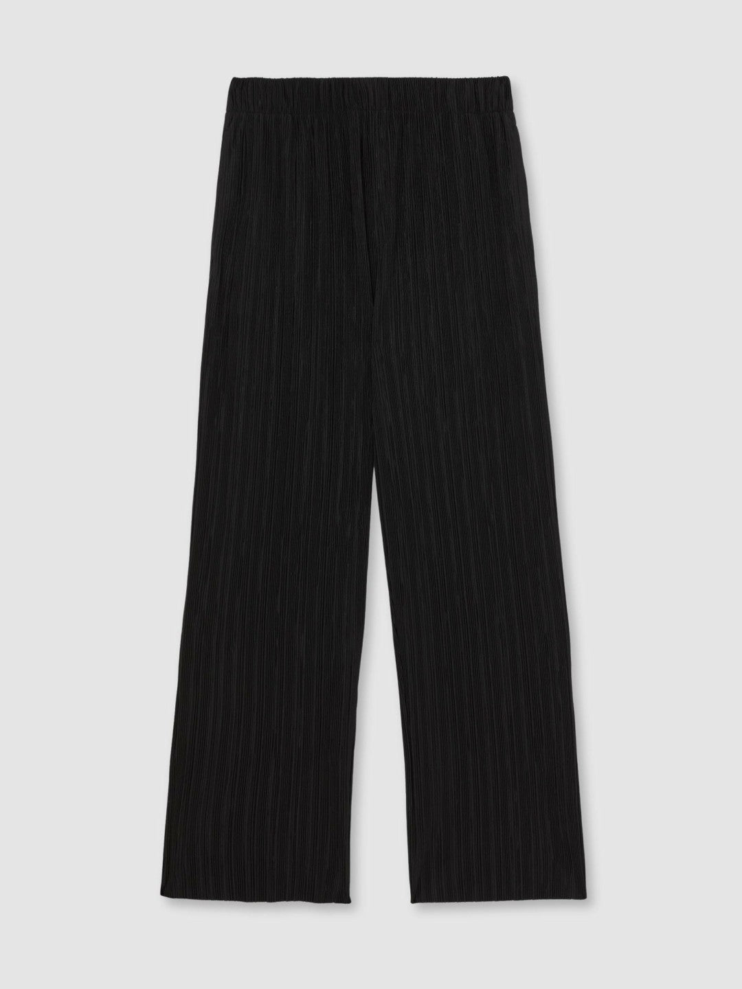 Plissé Wide Leg Trousers Black | Men
