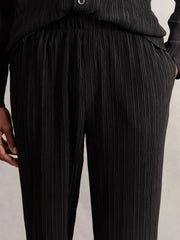 Plissé Wide Leg Trousers Black | Men
