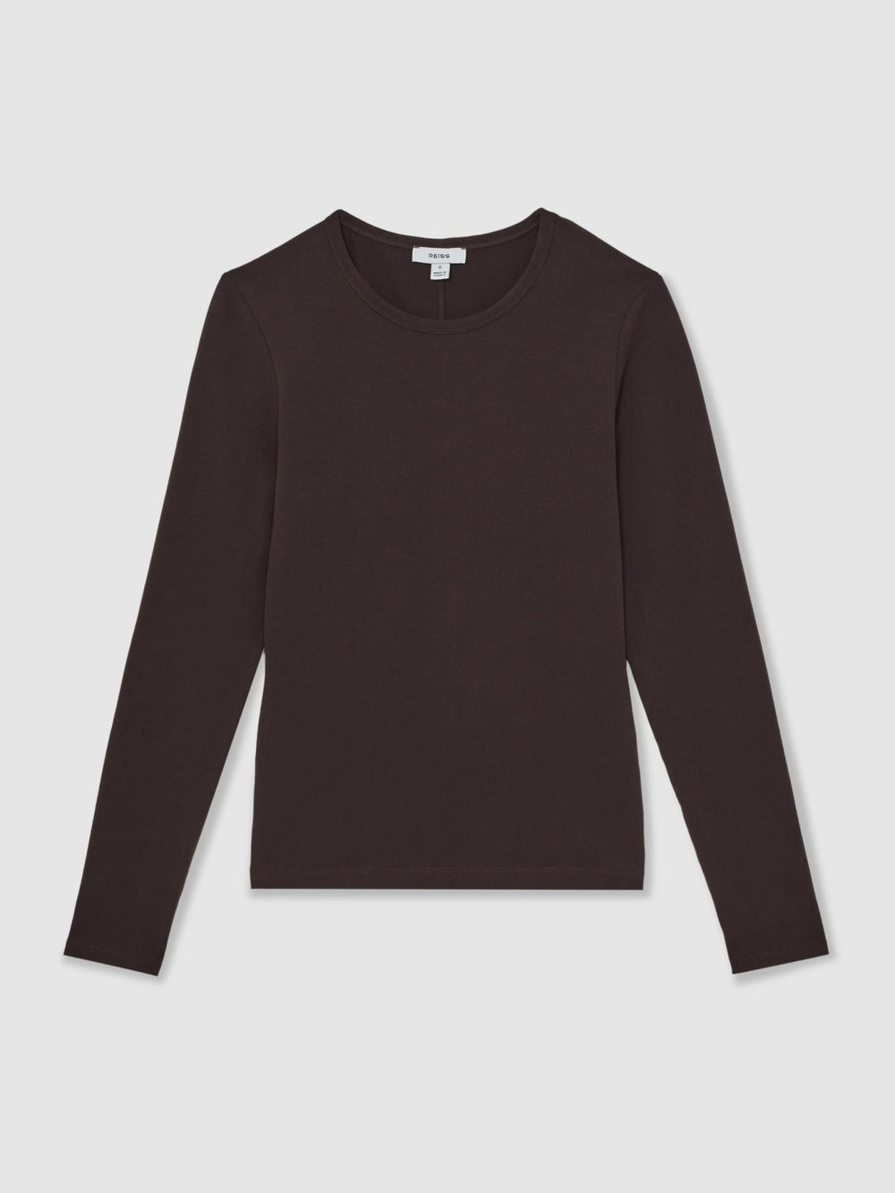 Cotton Crew-Neck Long-Sleeve T-Shirt With Stretch Plum Purple | Women