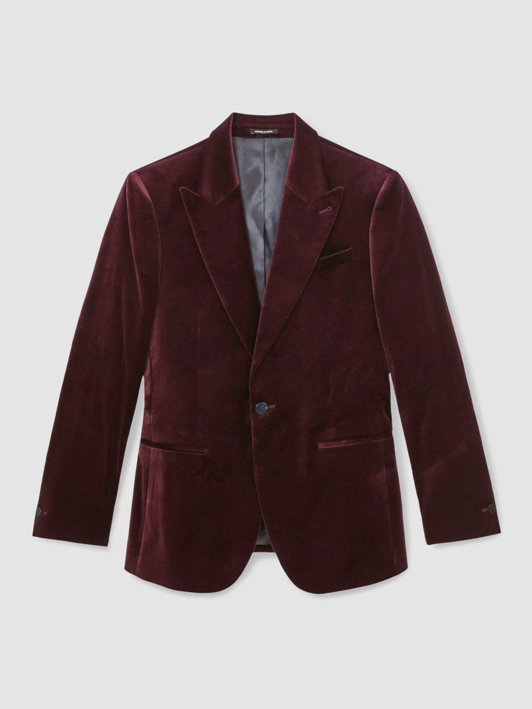 Single-Breasted Velvet Blazer Regular-Fit Bordeaux | Men
