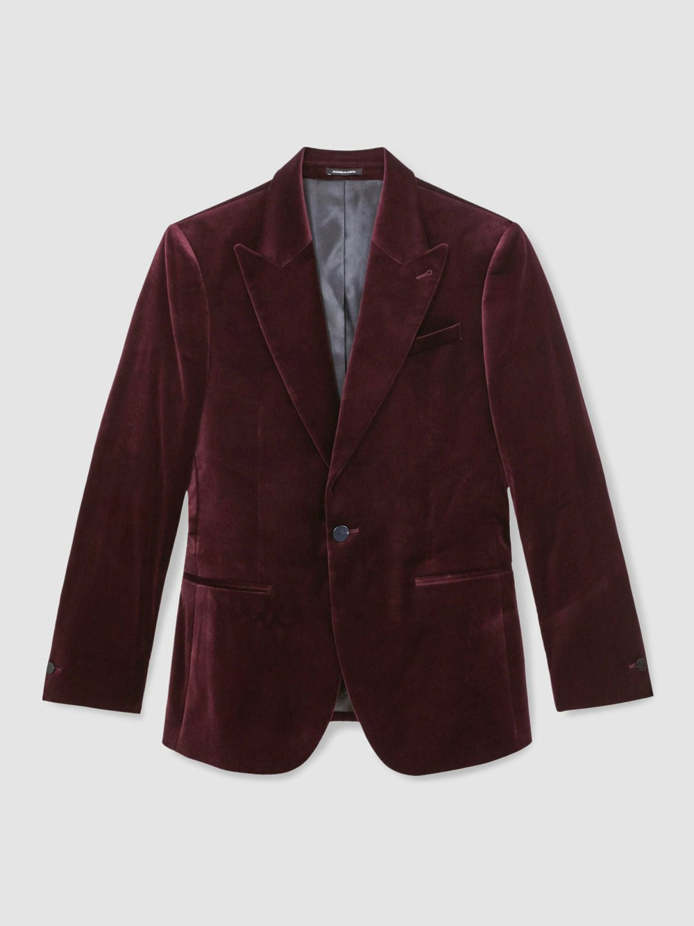 Single-Breasted Velvet Blazer Regular-Fit Bordeaux | Men