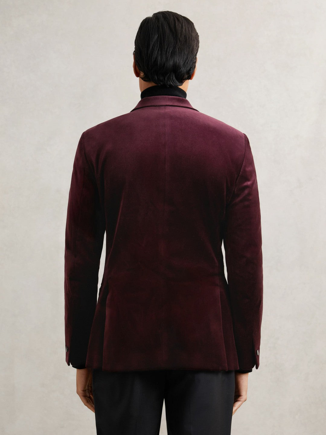 Single-Breasted Velvet Blazer Regular-Fit Bordeaux | Men
