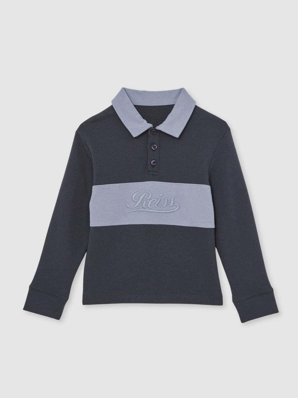 13-14 yrs Cotton Logo-Embroidery Rugby Polo Shirt Airforce Blue/Navy Blue | Children & Baby