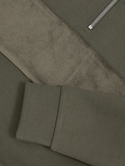 3-9 yrs Slim Fit Half-Zip Funnel Neck Velour Sweatshirt Dark Sage Green | Children & Baby