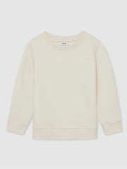 13-14 yrs Cotton-Blend Textured Sweatshirt Off White | Children & Baby