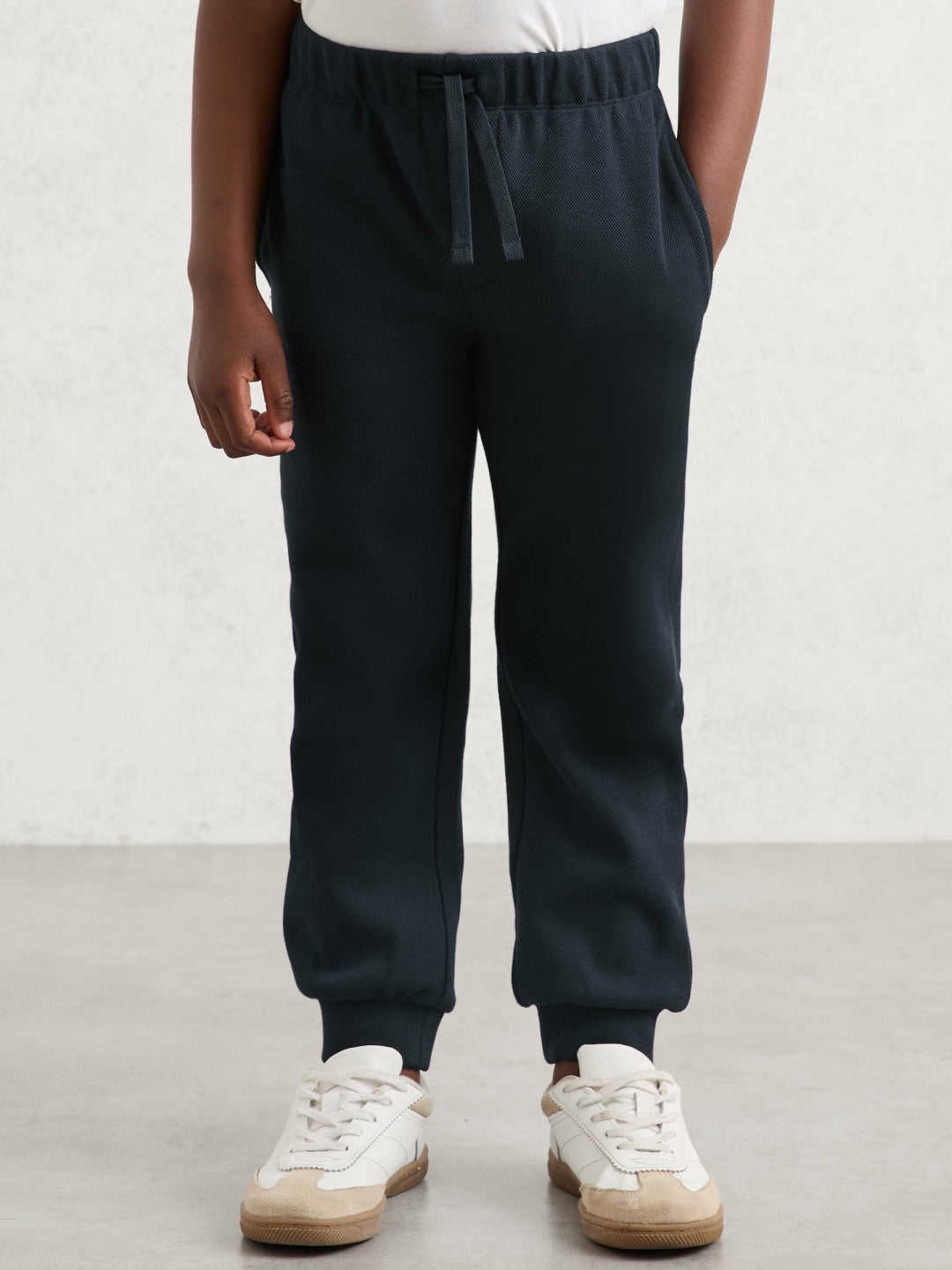 Cotton-Blend Textured Cuffed Joggers Navy | Children & Baby