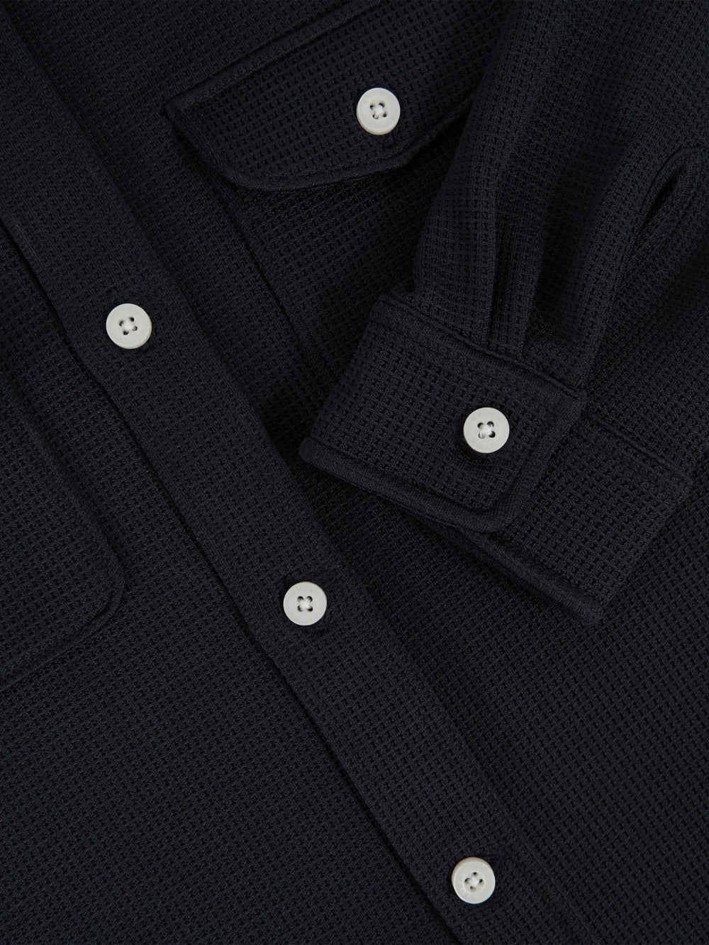 3-9 yrs Waffle-Textured Twin-Pocket Overshirt Navy | Children & Baby