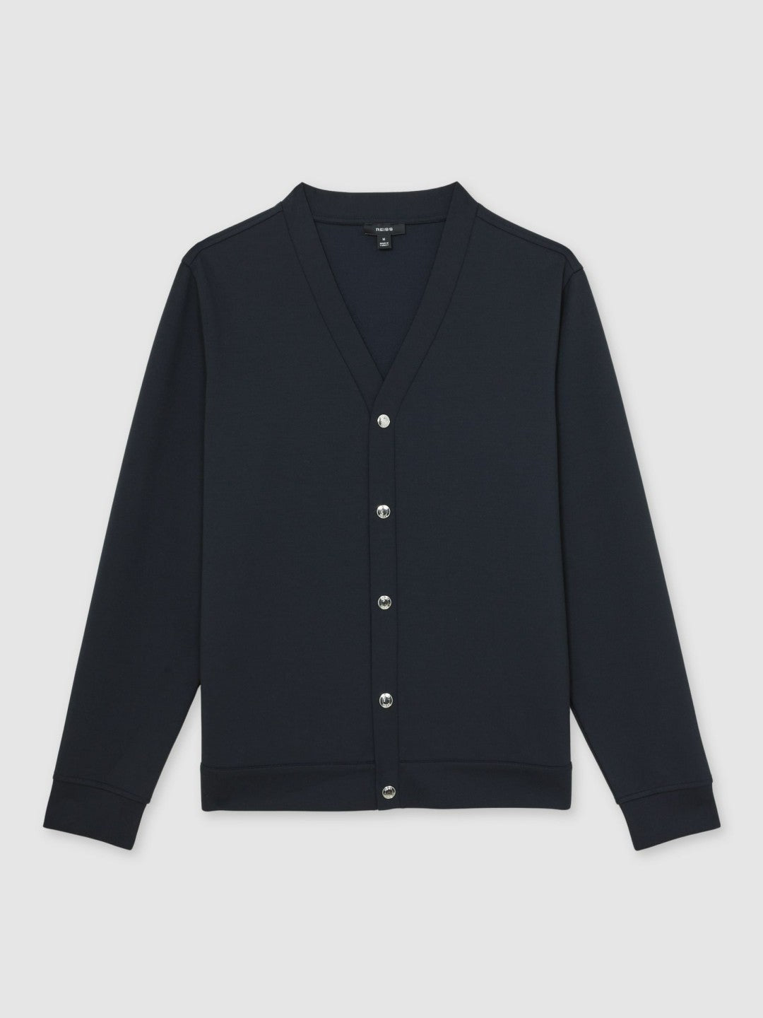 V-Neck Interlock Jersey Cardigan Navy | Men