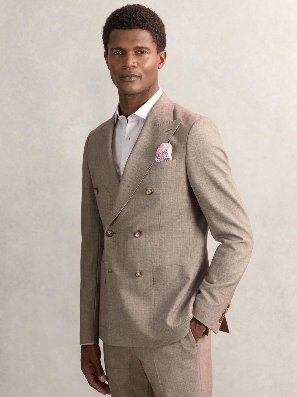 Geo Chain Detail Pocket Square Soft Pink | Men