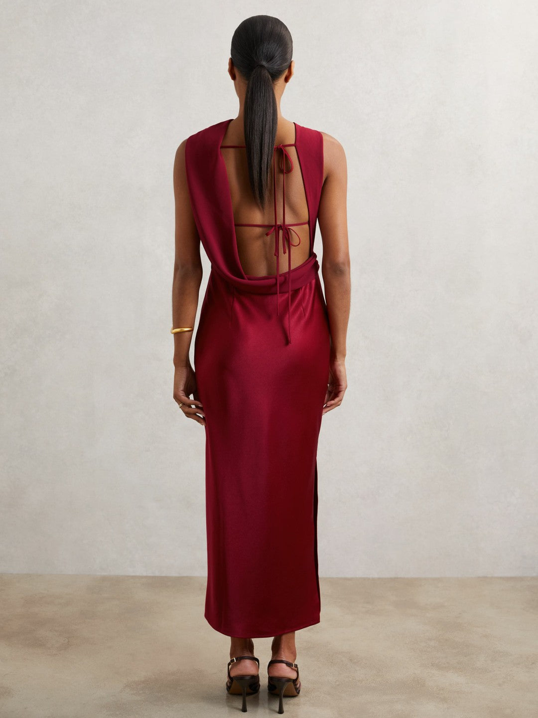 Petite Back Detail Midi Dress Red | Women
